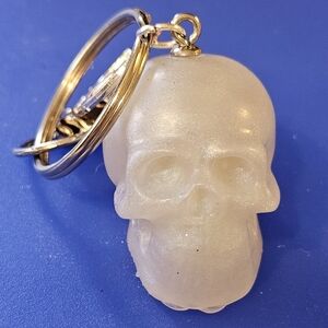 White Skull Keychain